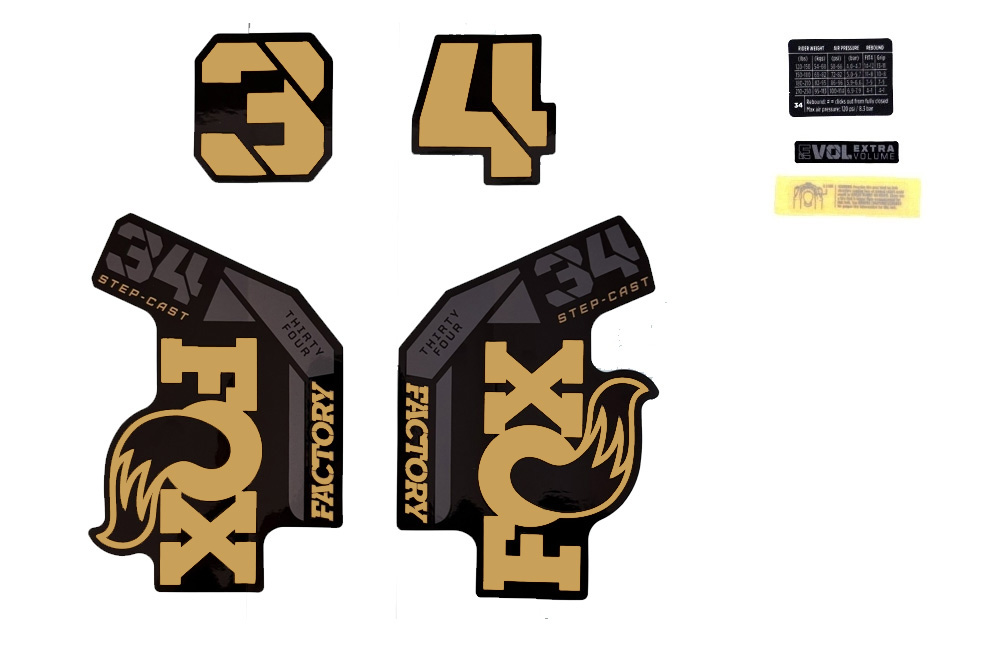 Sada nálepiek pre vidlicu FOX Float 34 StepCast Factory Black (2025+)