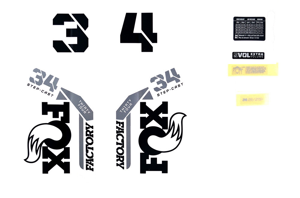 Nálepky pre vidlicu FOX Float 34 StepCast Factory Orange 2025