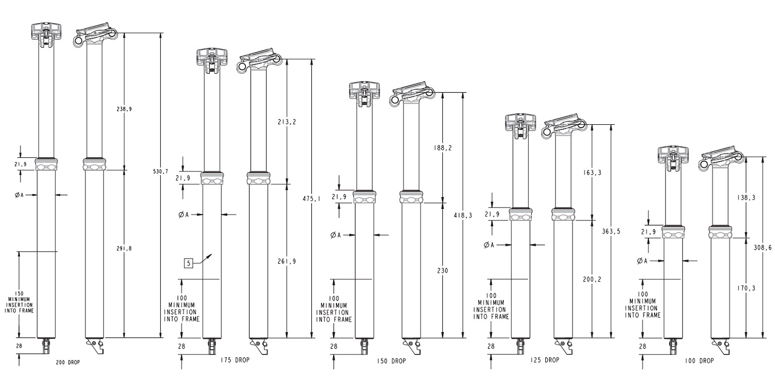 Sedlovka FOX Transfer Performance Elite 125mm, 31.6mm