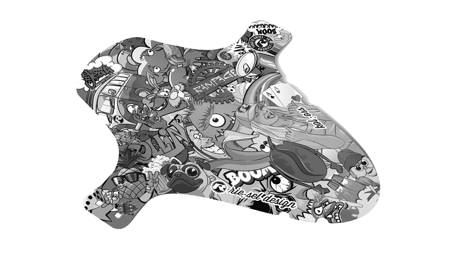 Predný blatník RIESEL Koloss, Stickerbomb Eyecatcher UltraBlack