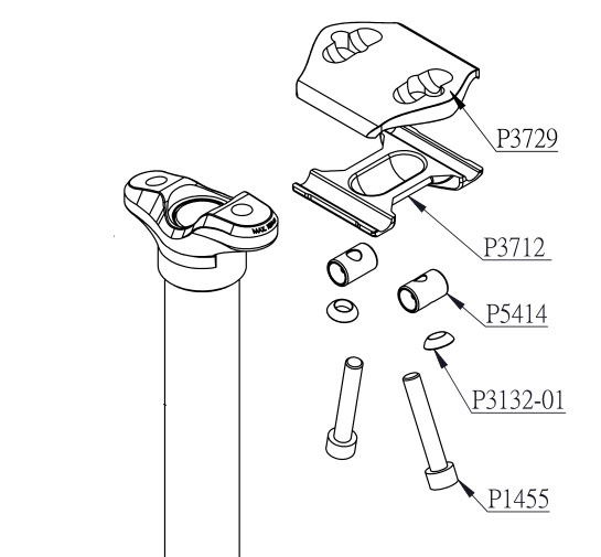 Horný držiak sedla pre sedlovky Kind Shock (P3729)