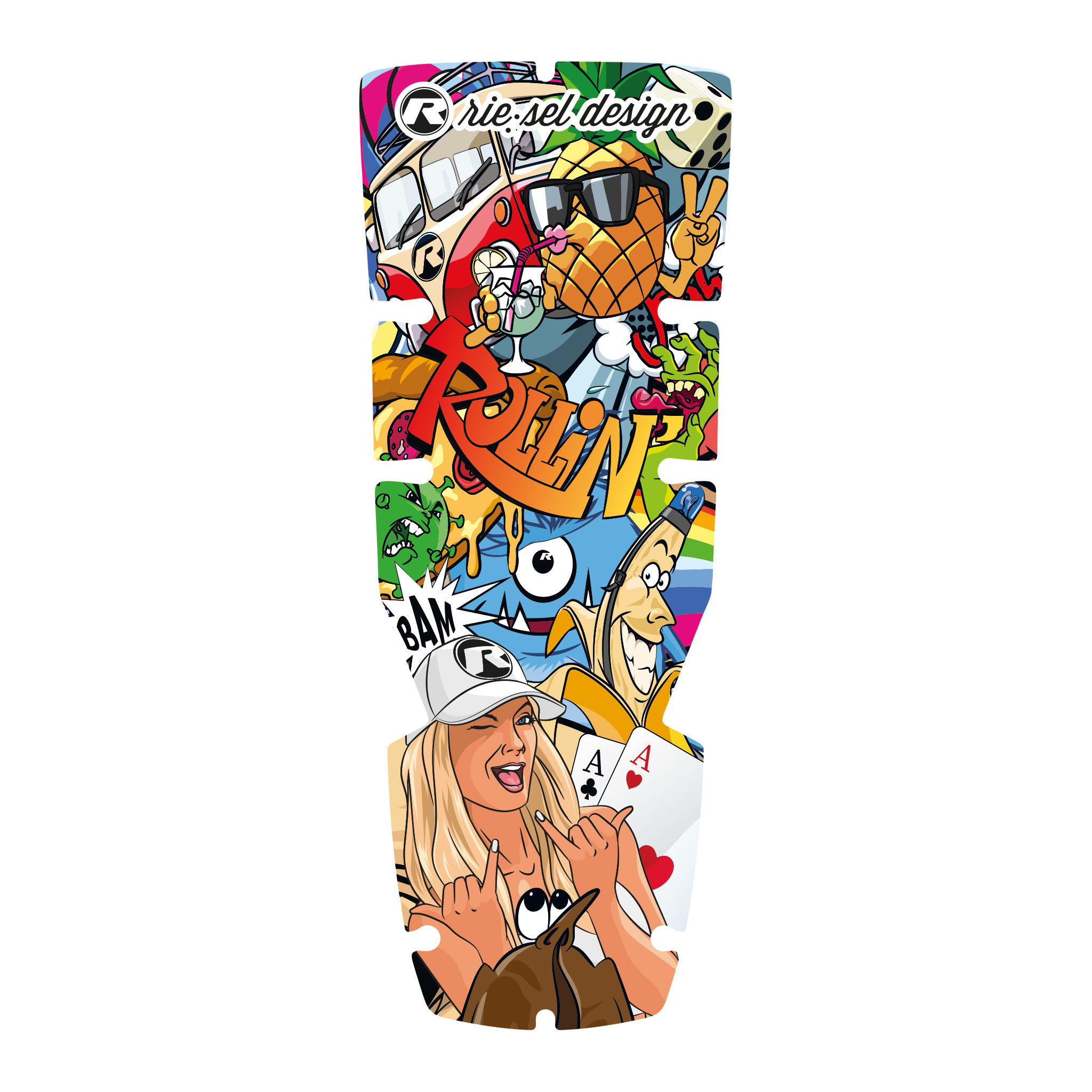 Nálepka RIESEL Fox:Coat pre blatník FOX 36/38, Stickerbomb Eyecatcher