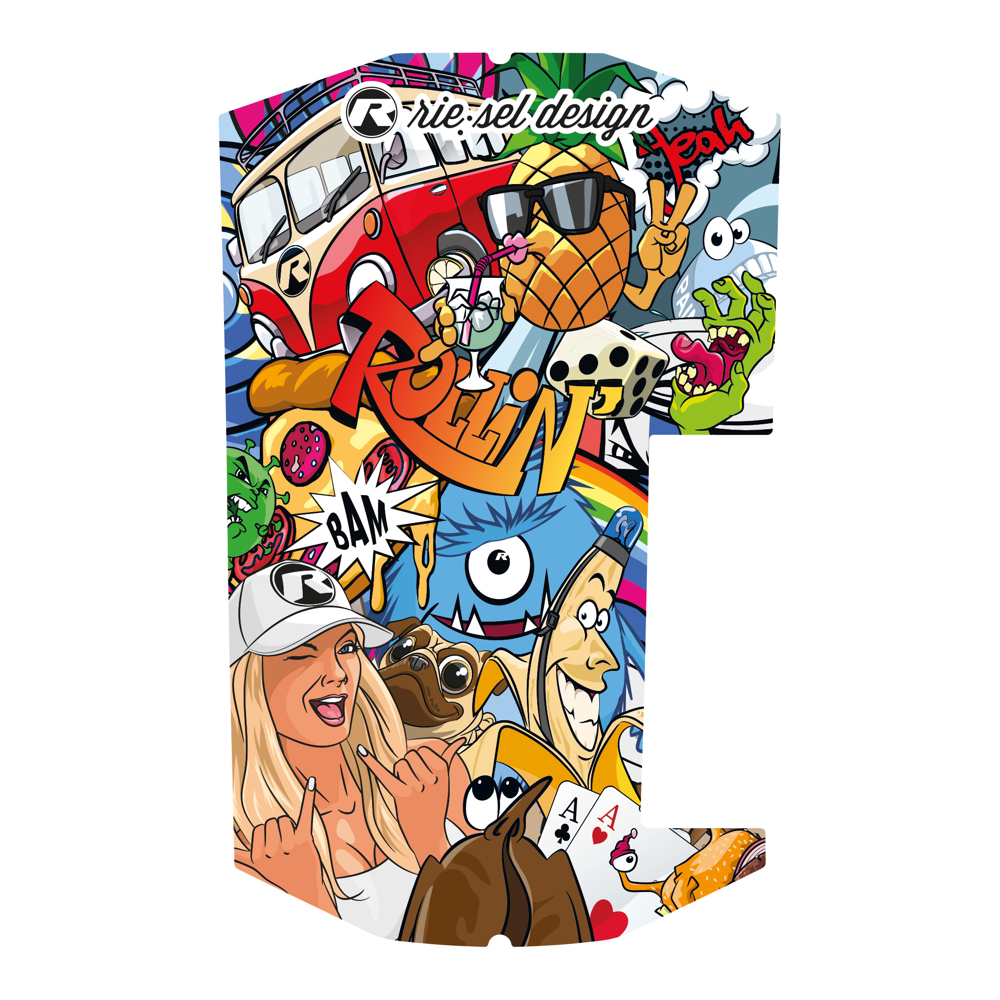 RC-R001 Nálepka RIESEL Roxy:Coat pre blatník RS Zeb, Stickerbomb Eyecatcher – Obrázok 1