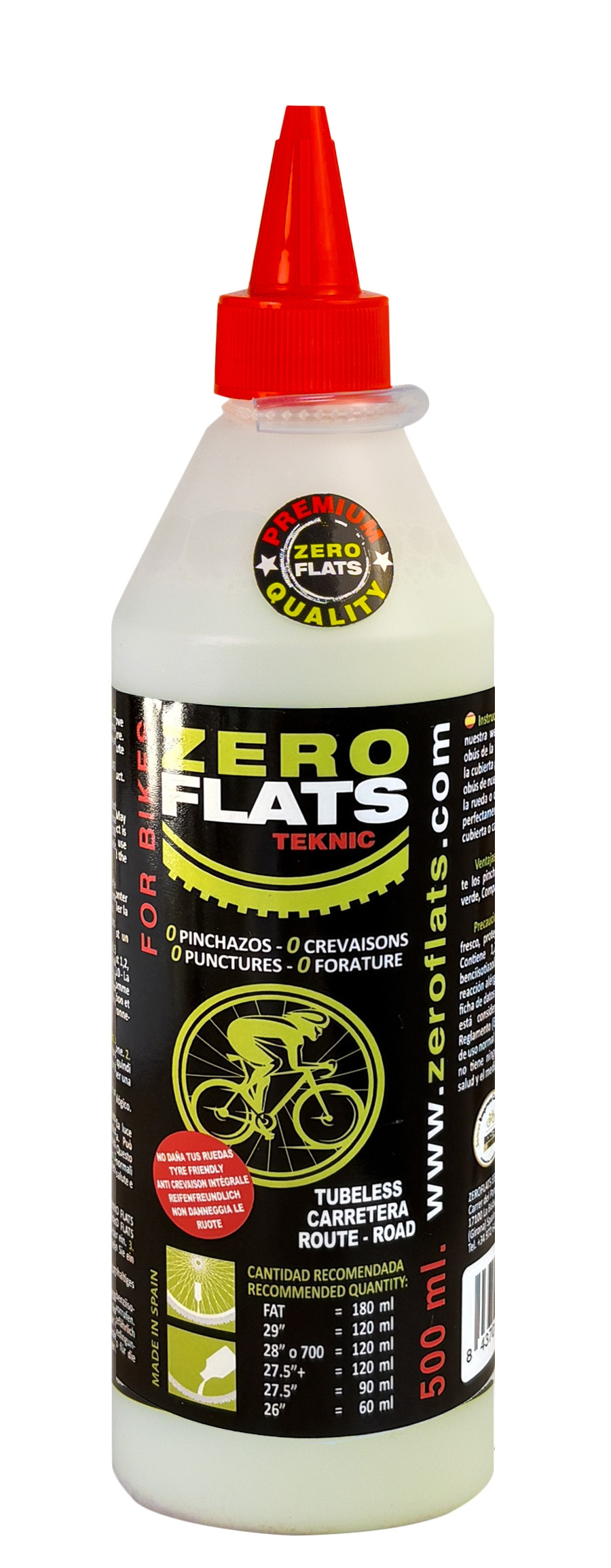 Bezdušový tmel ZeroFlats Road Bike,  500ml